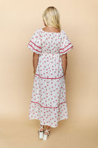 Margaret Floral Dress in Red