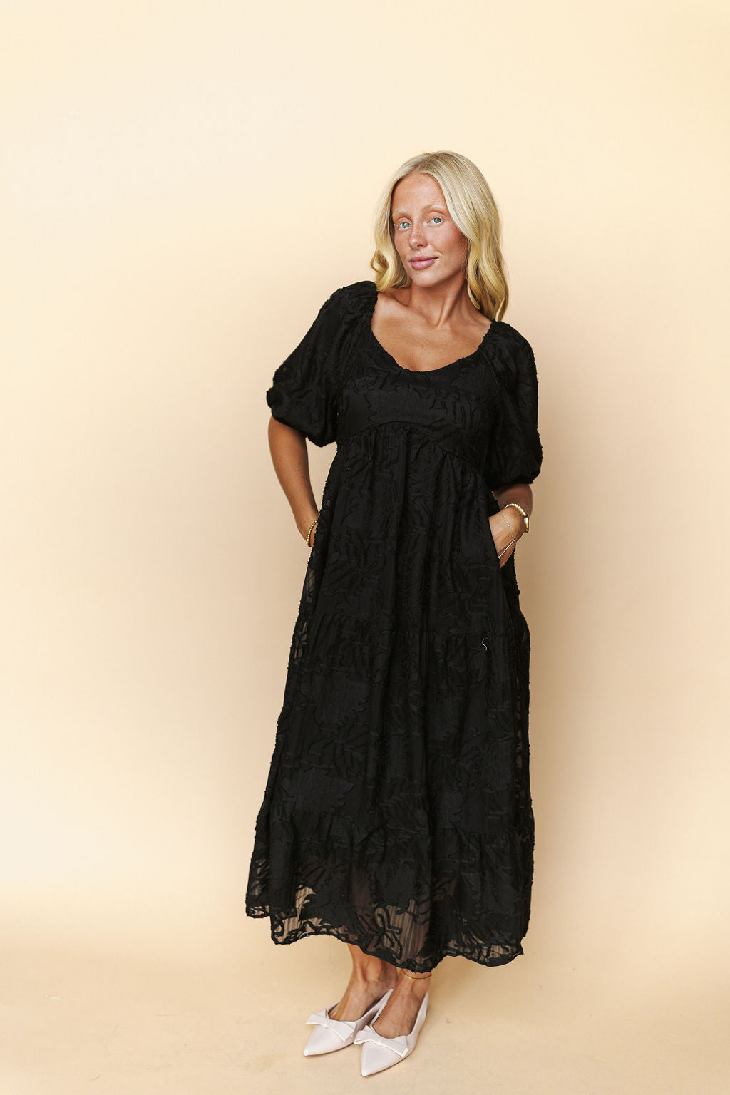 Portia Lace Dress in Black Main image