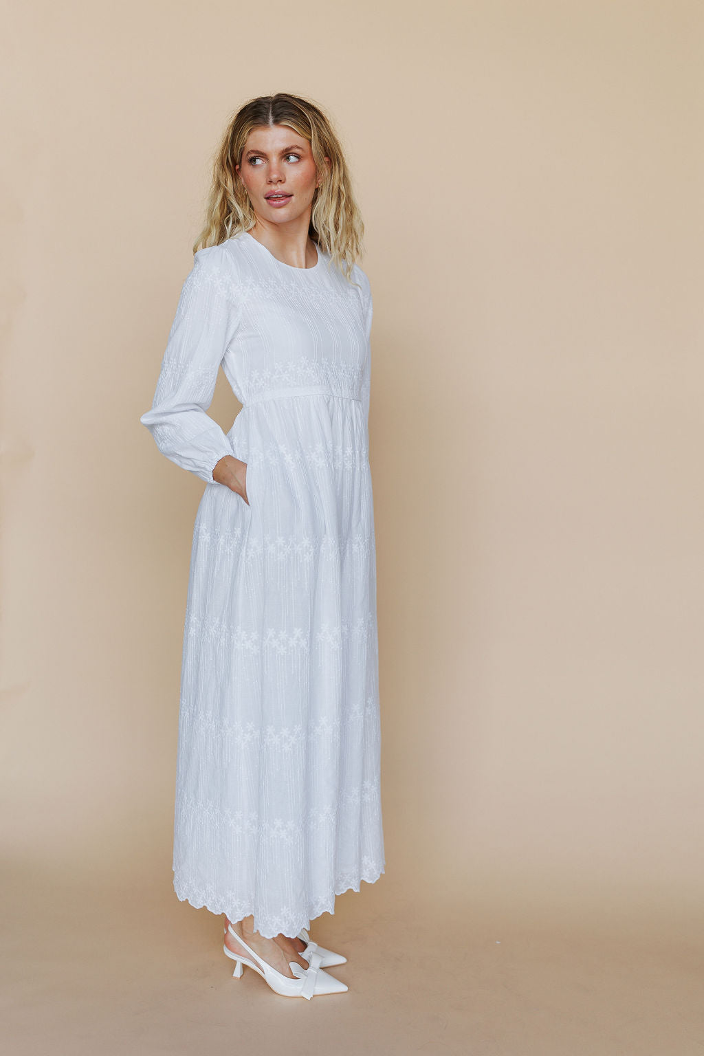 The White Embroidered Cotton Maxi Secondary image