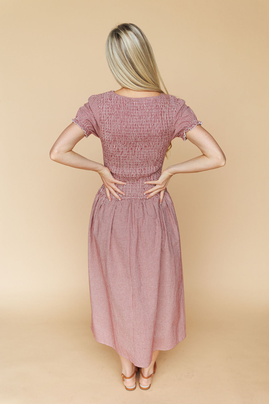 Vienna Gingham Maxi in Red