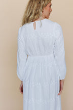 The White Embroidered Cotton Maxi