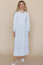 The White Embroidered Cotton Maxi