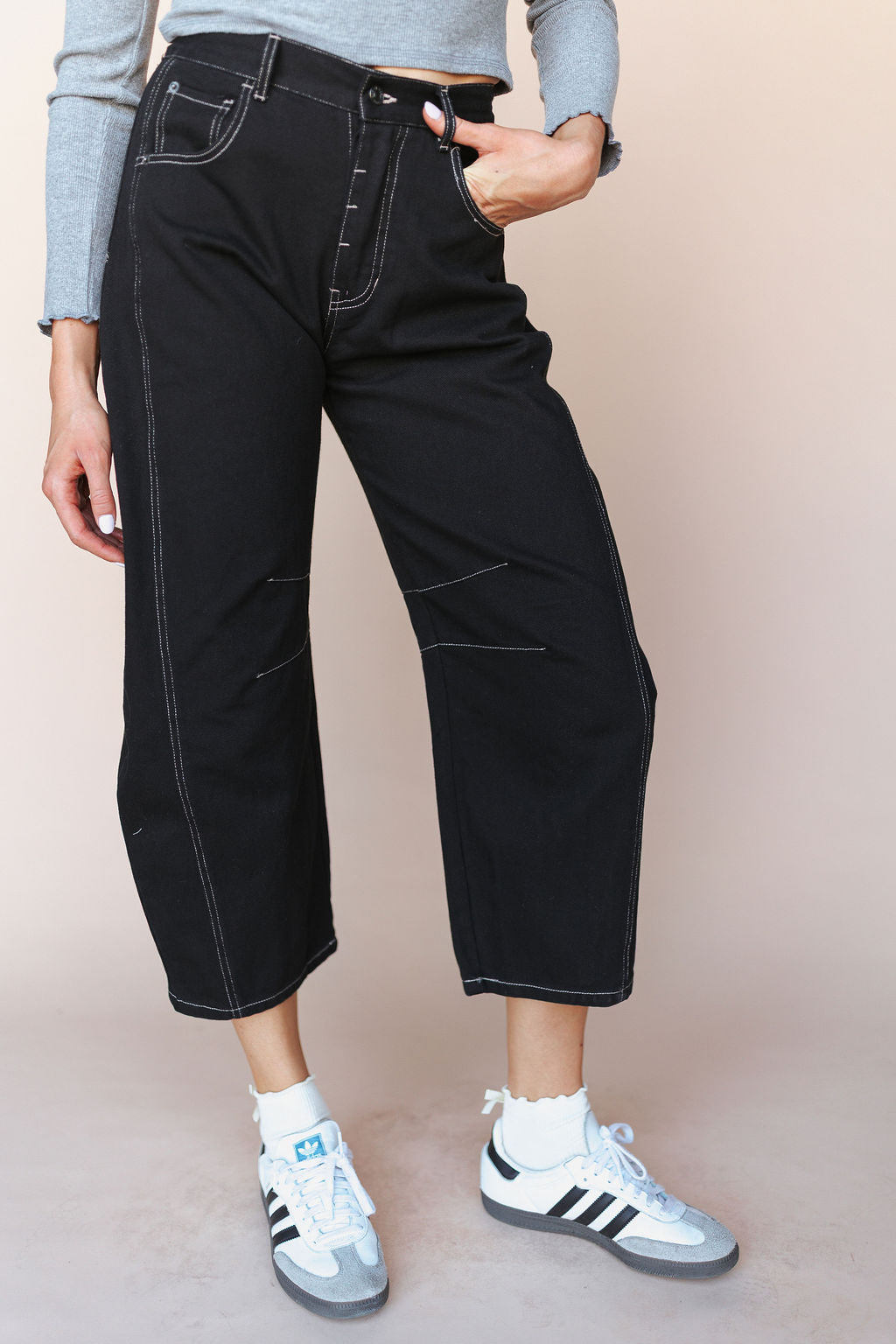Niko Black Barrel Jeans – Henly