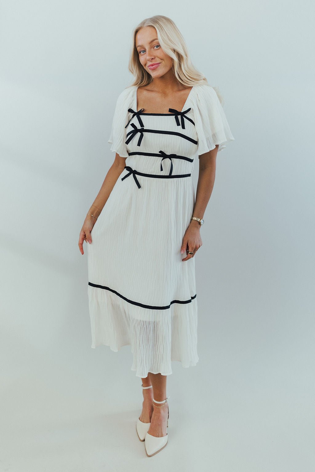 Clara Bow Midi in Ivory Main image