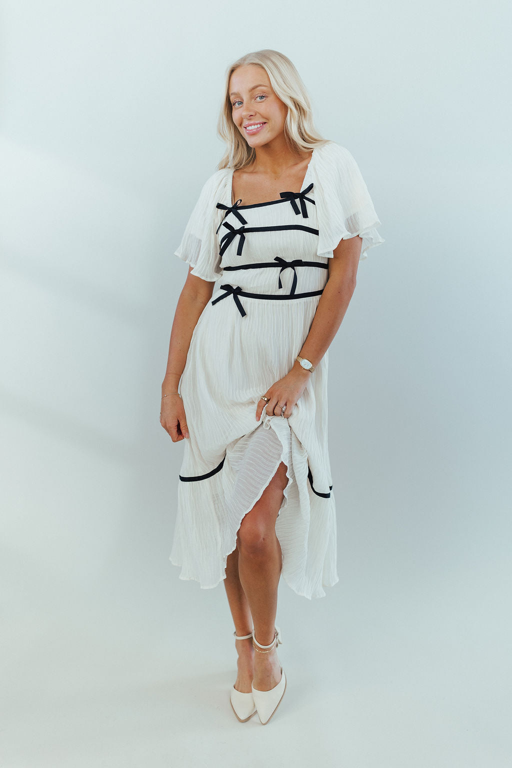 Clara Bow Midi in Ivory