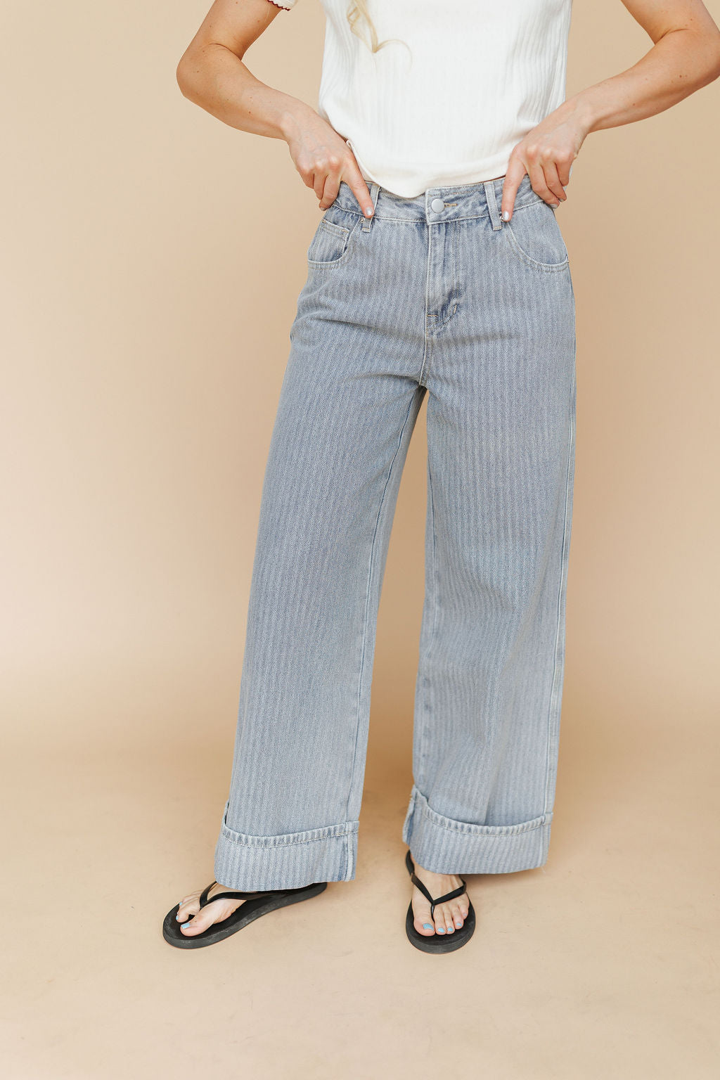 Leah Stripe Denim Jeans Secondary image