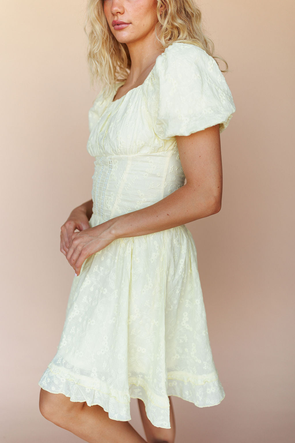FINAL SALE - Anastasia Lace Dress In Buttercup