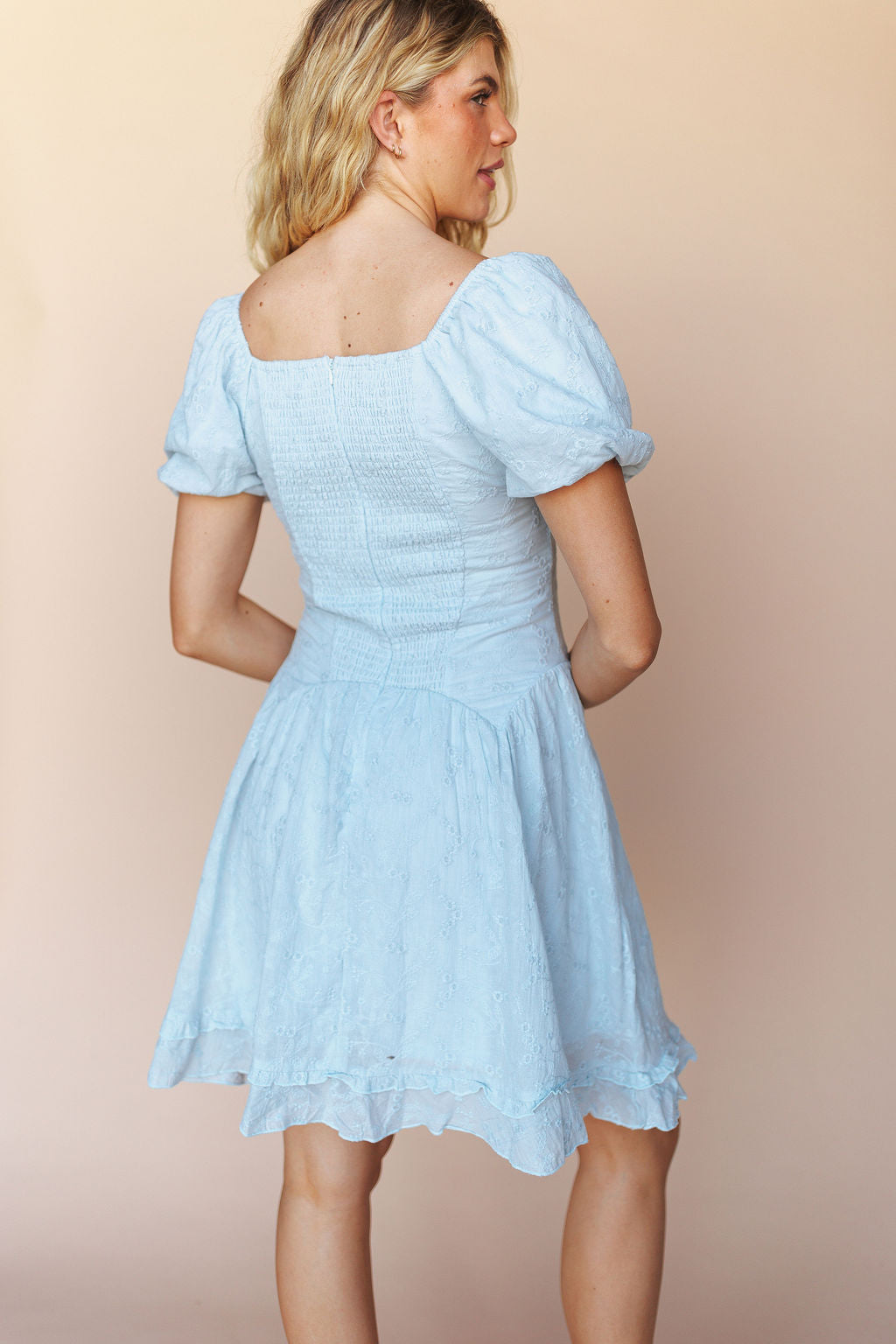 FINAL SALE - Anastasia Lace Dress In Baby Blue