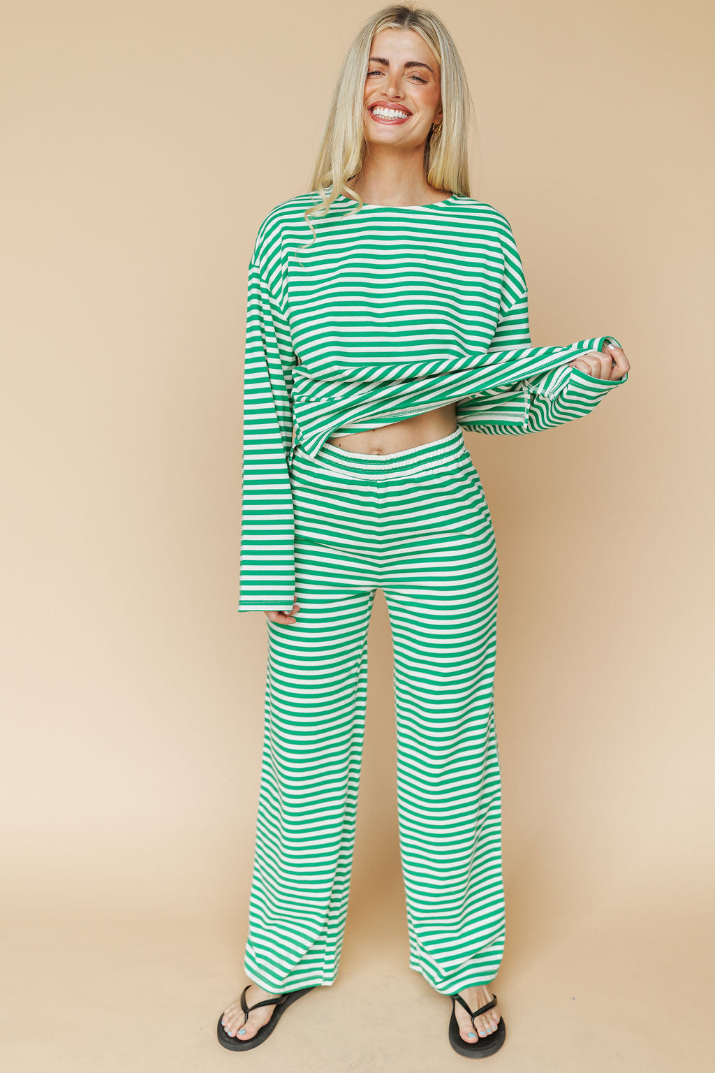 Lauren Stripe Long Sleeve in Green