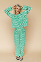 Lauren Stripe Pants in Green