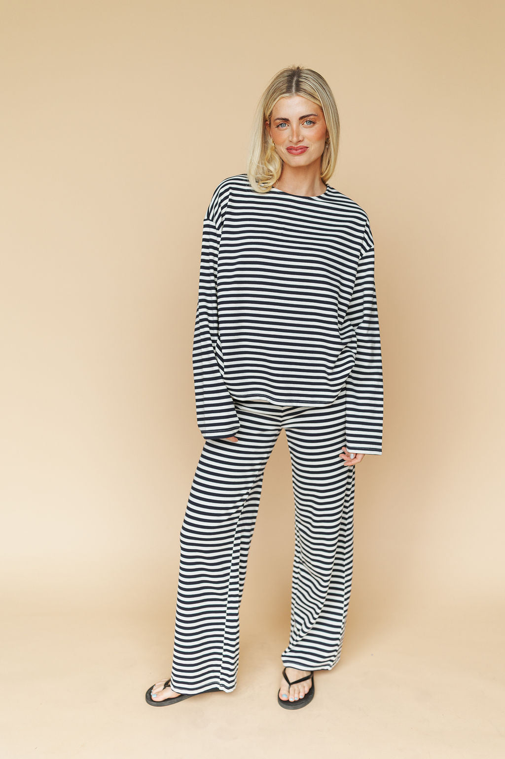Lauren Stripe Pants in Navy Secondary image