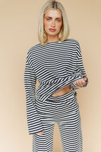 Lauren Stripe Long Sleeve in Navy