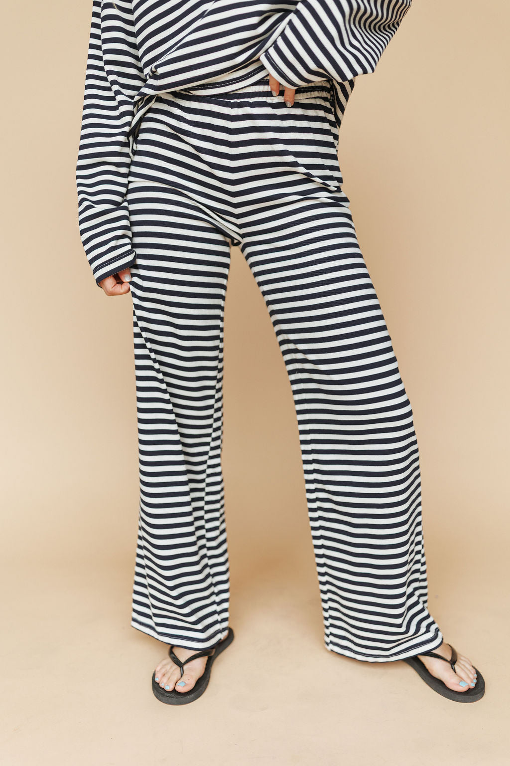 Lauren Stripe Pants in Navy