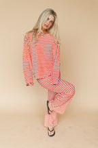 Lauren Stripe Long Sleeve in Red