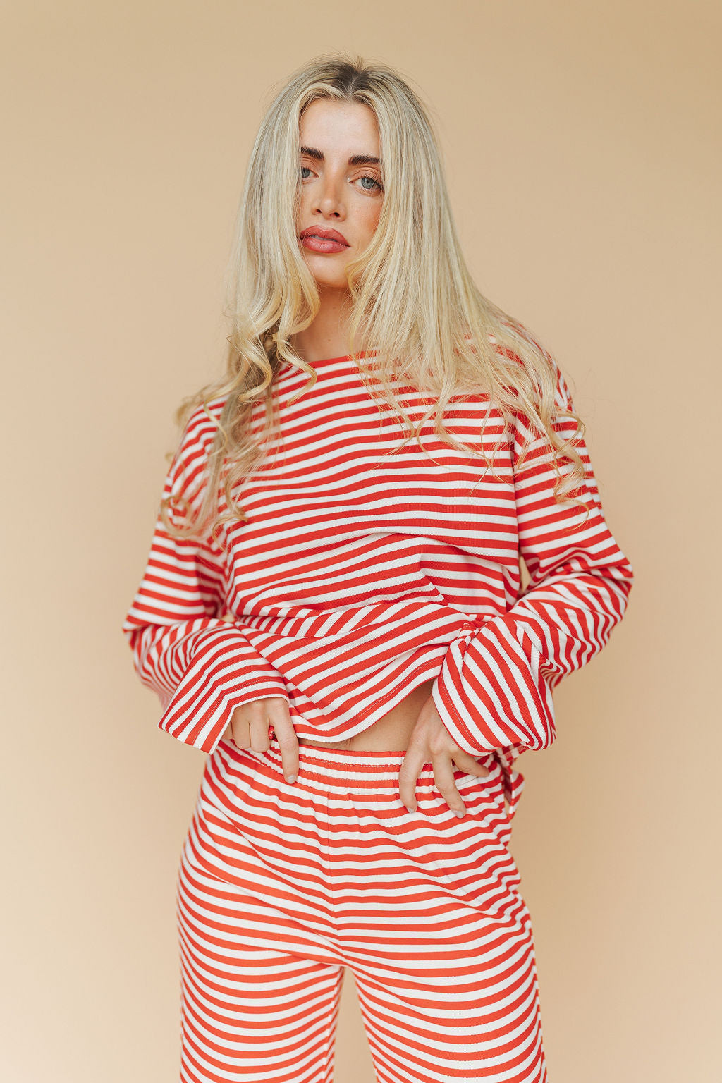 Lauren Stripe Long Sleeve in Red