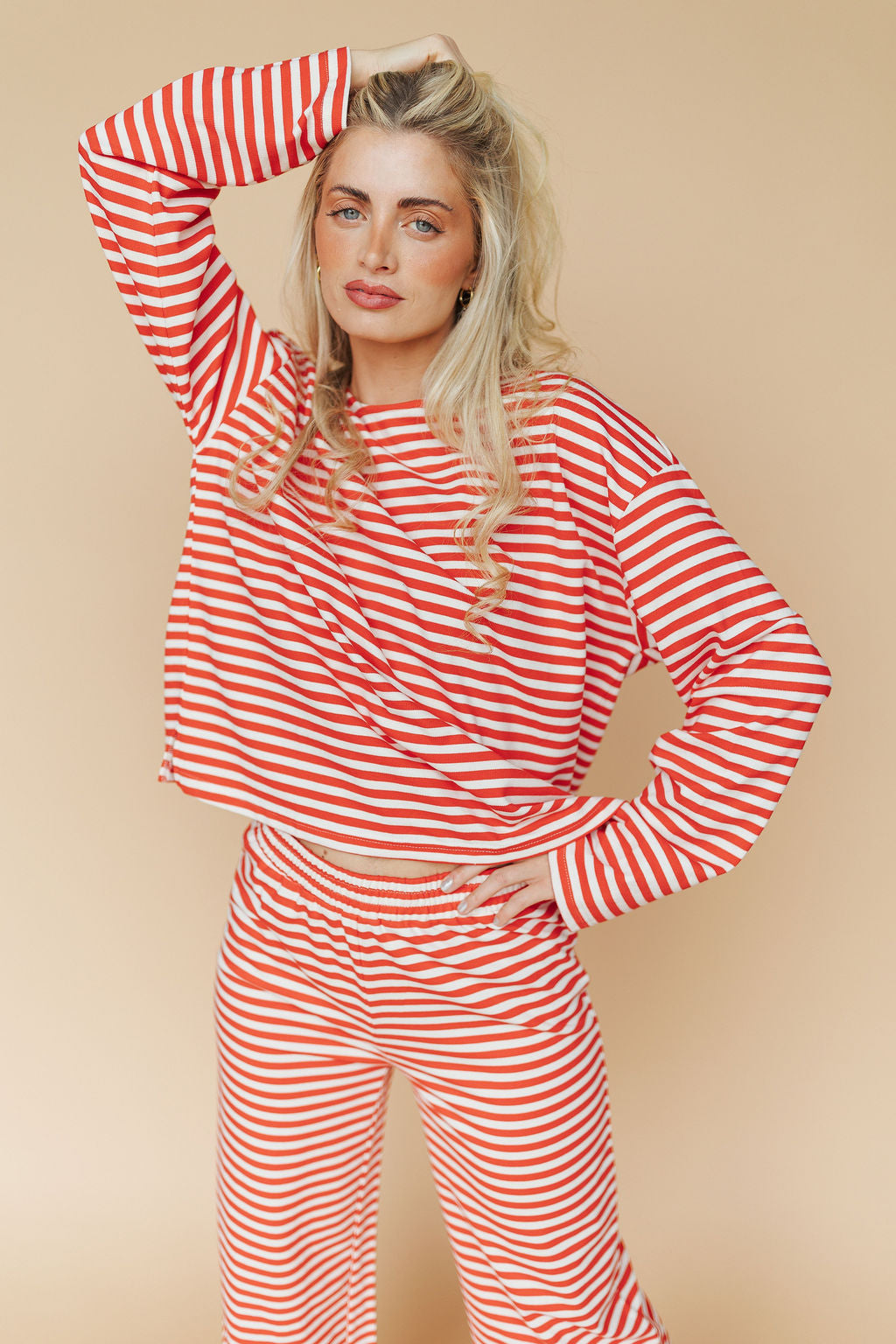 Lauren Stripe Long Sleeve in Red