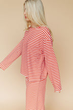 Lauren Stripe Long Sleeve in Red
