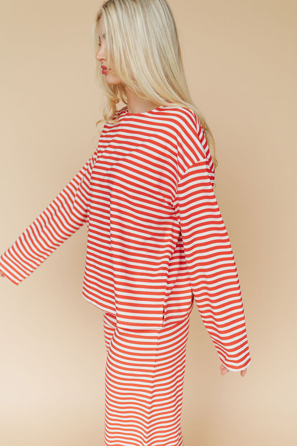 Lauren Stripe Long Sleeve in Red