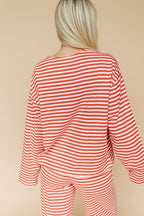 Lauren Stripe Long Sleeve in Red
