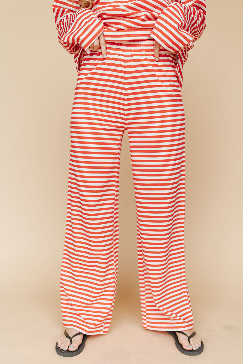 Lauren Stripe Pants in Red