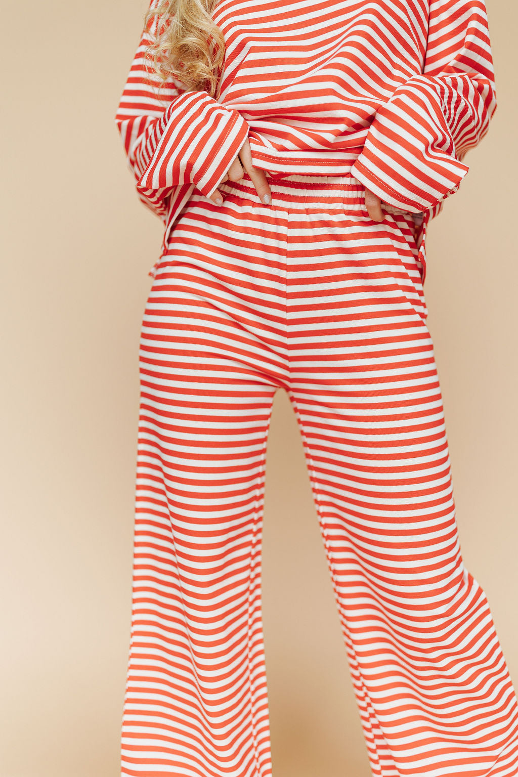 Lauren Stripe Pants in Red