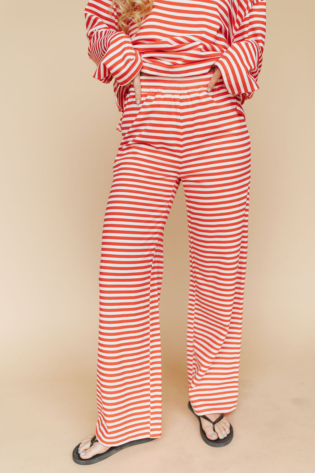 Lauren Stripe Pants in Red Main image