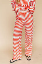 Lauren Stripe Pants in Red