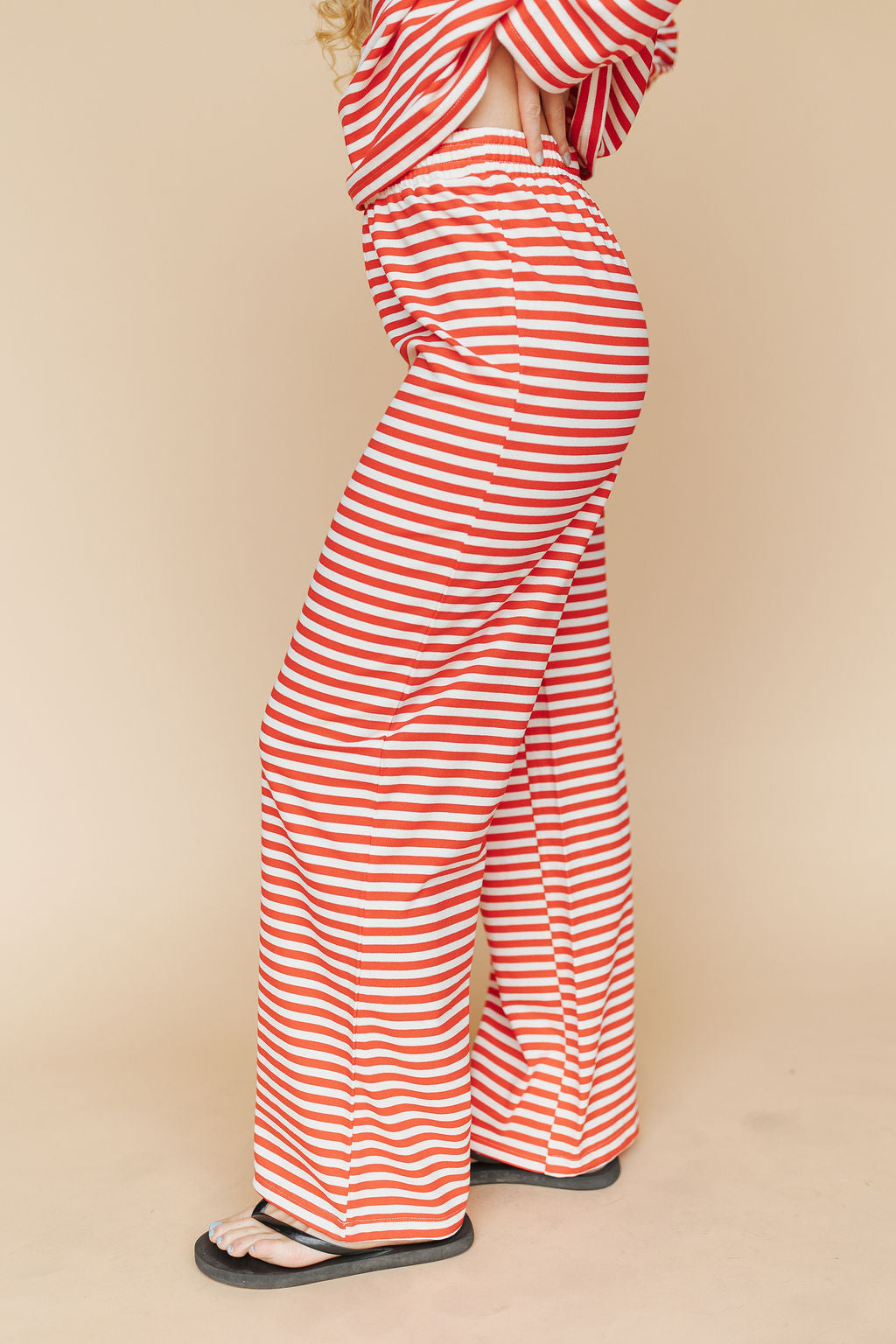 Lauren Stripe Pants in Red