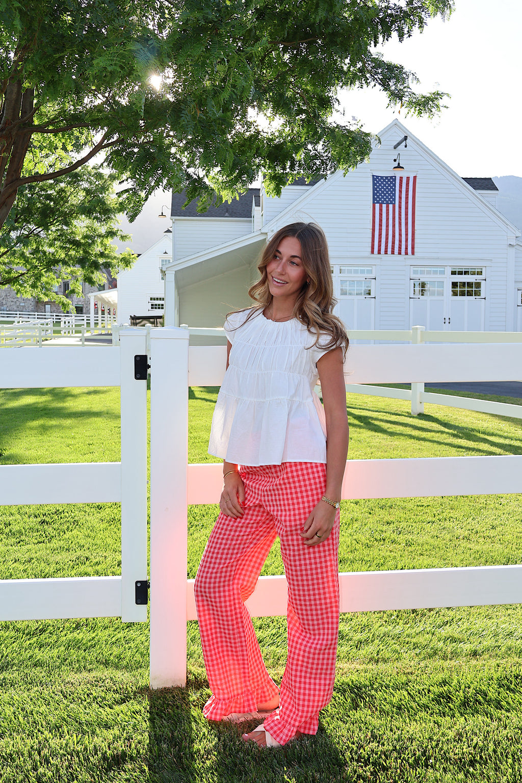 Saltwater Gingham Ruffle Pants