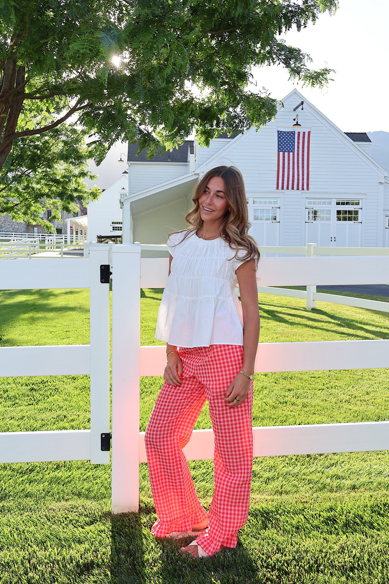 Saltwater Gingham Ruffle Pants