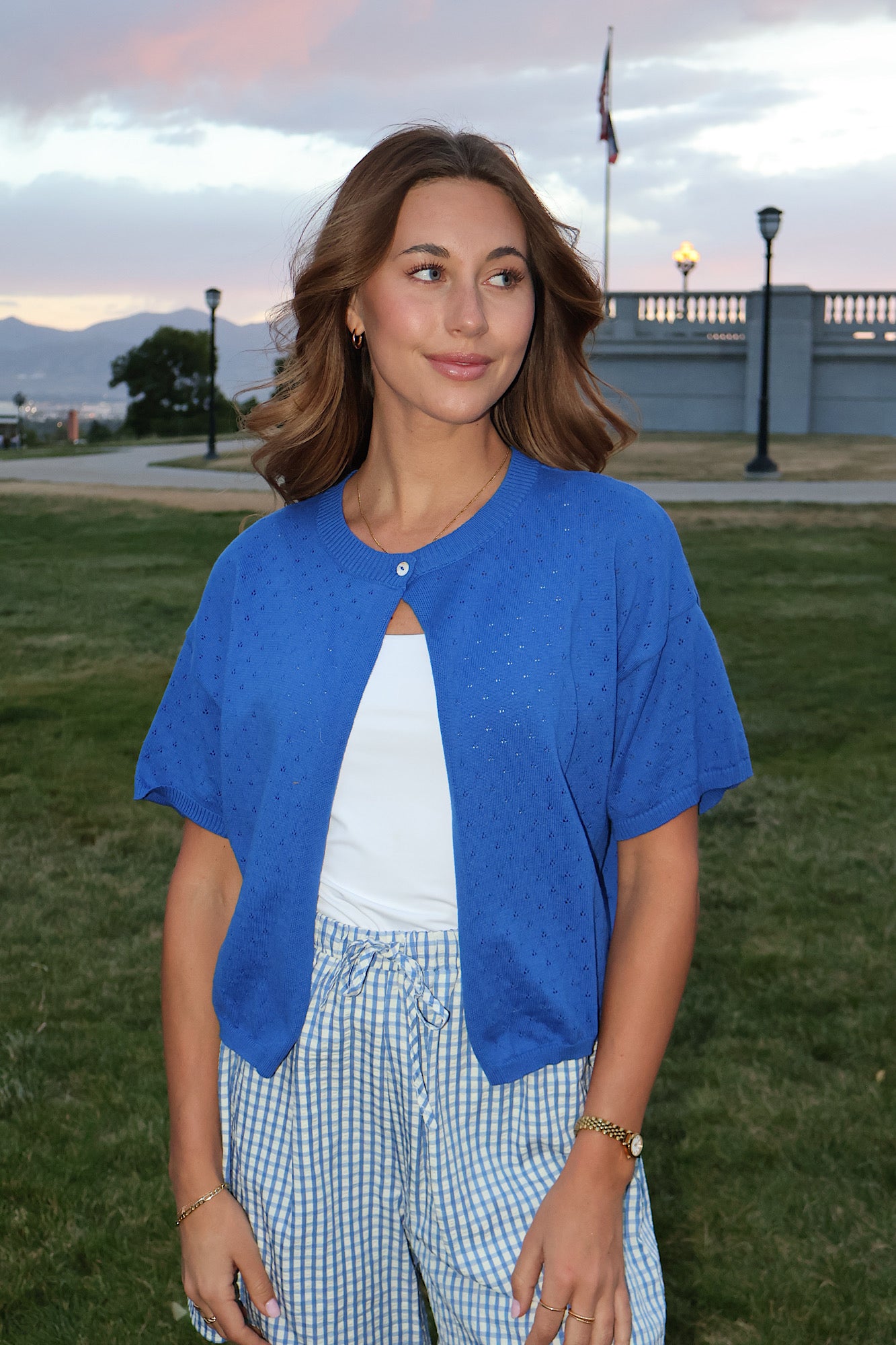 Reagan Pointelle Open Cardigan
