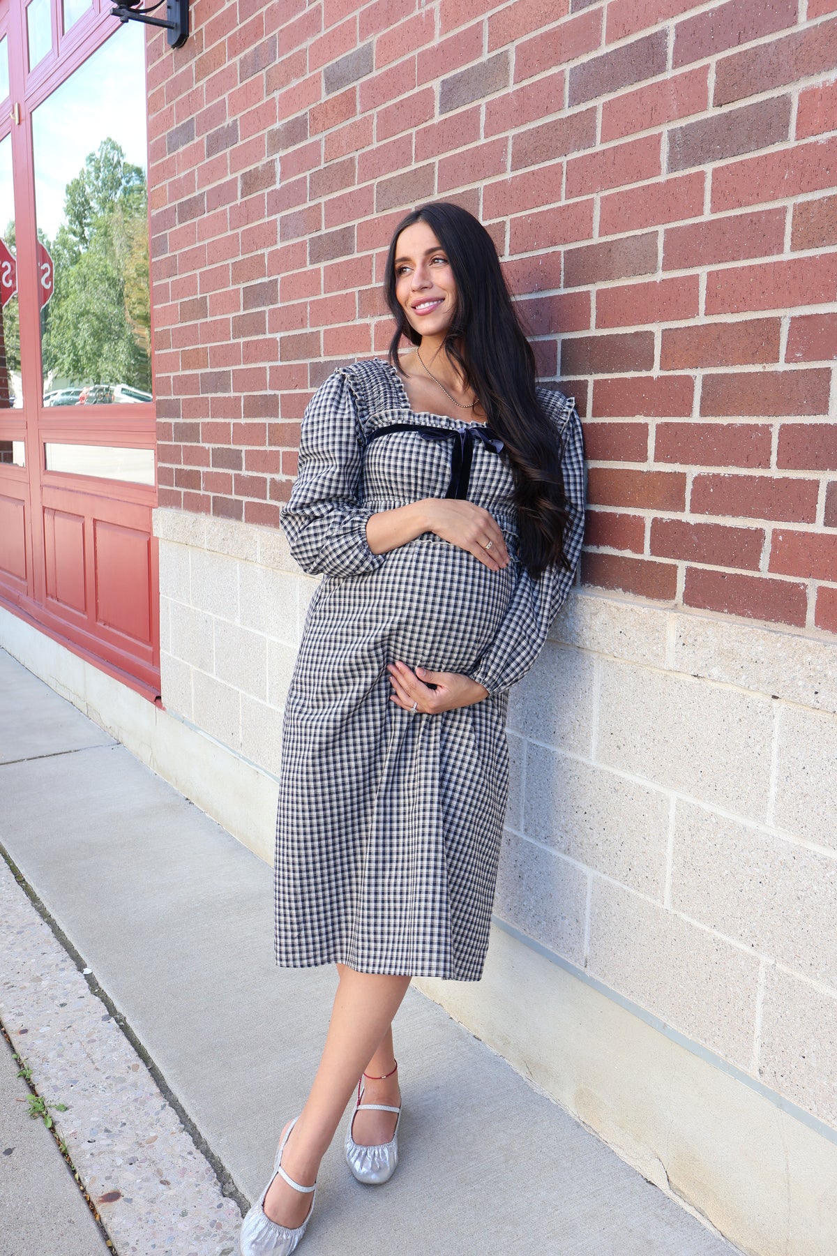 Plaid Dress in Navy