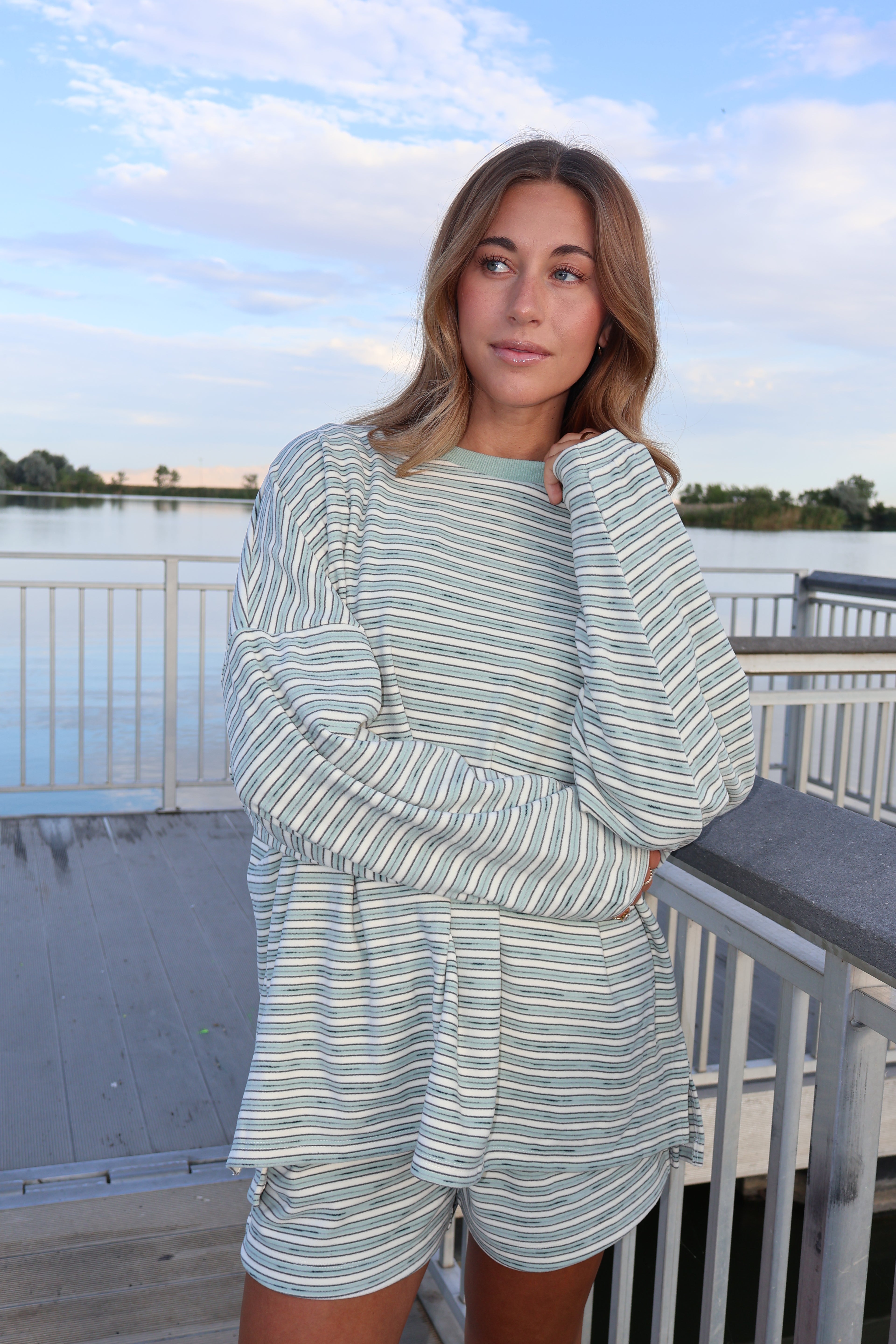 Cameron Fleece Stripe Pullover
