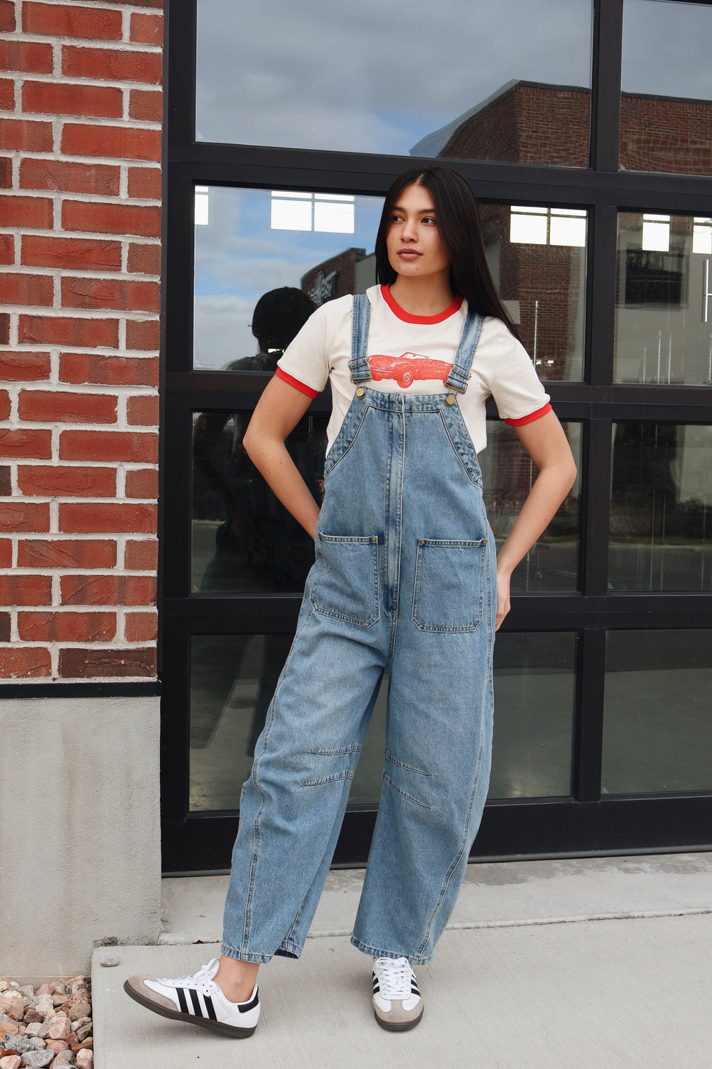 Junie Zip Front Denim Overalls