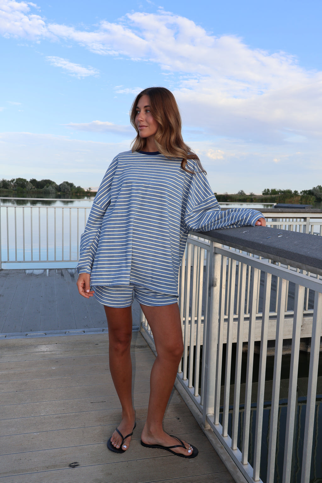 Cameron Stripe Fleece Shorts