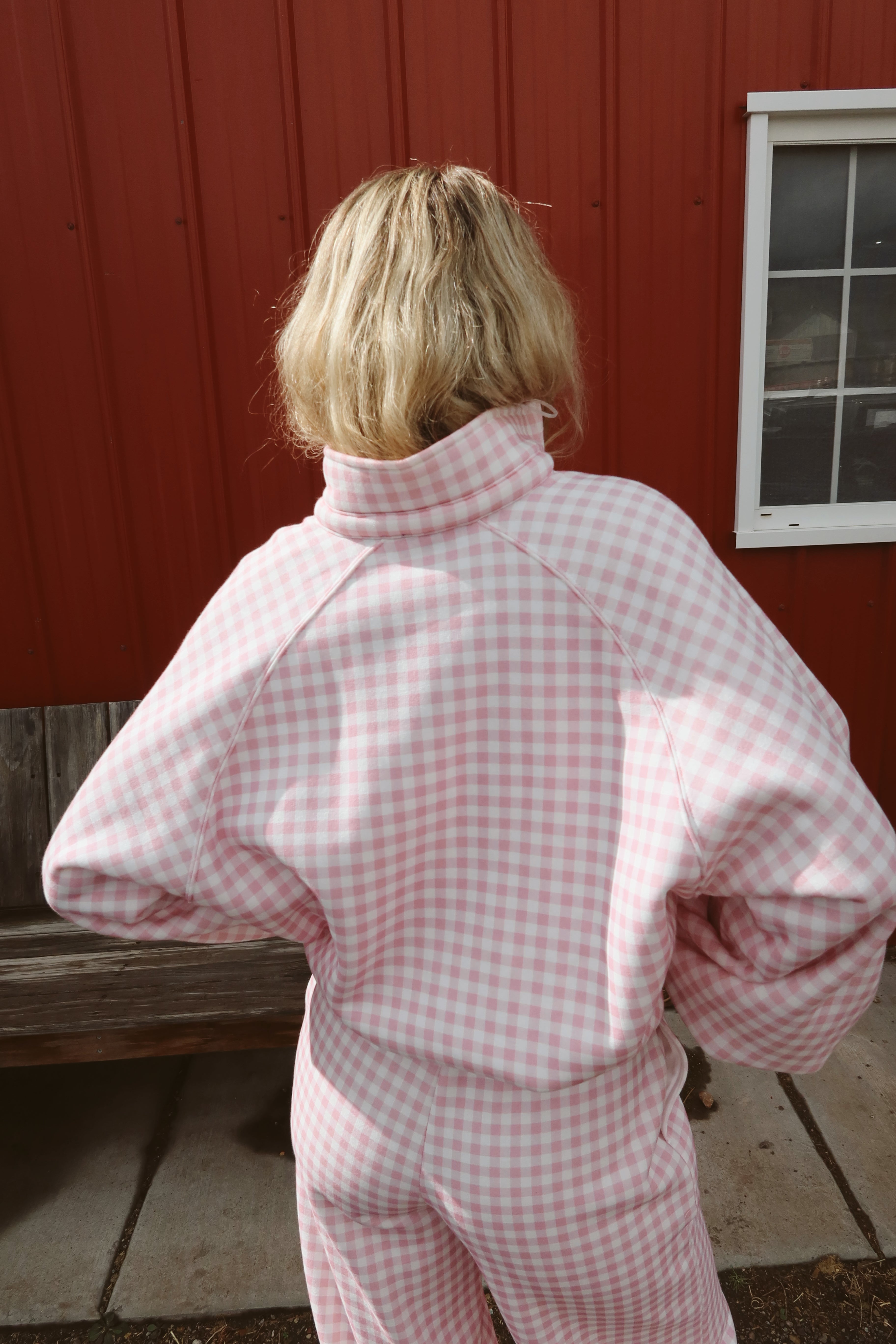 Dolly Gingham Pullover in Pink