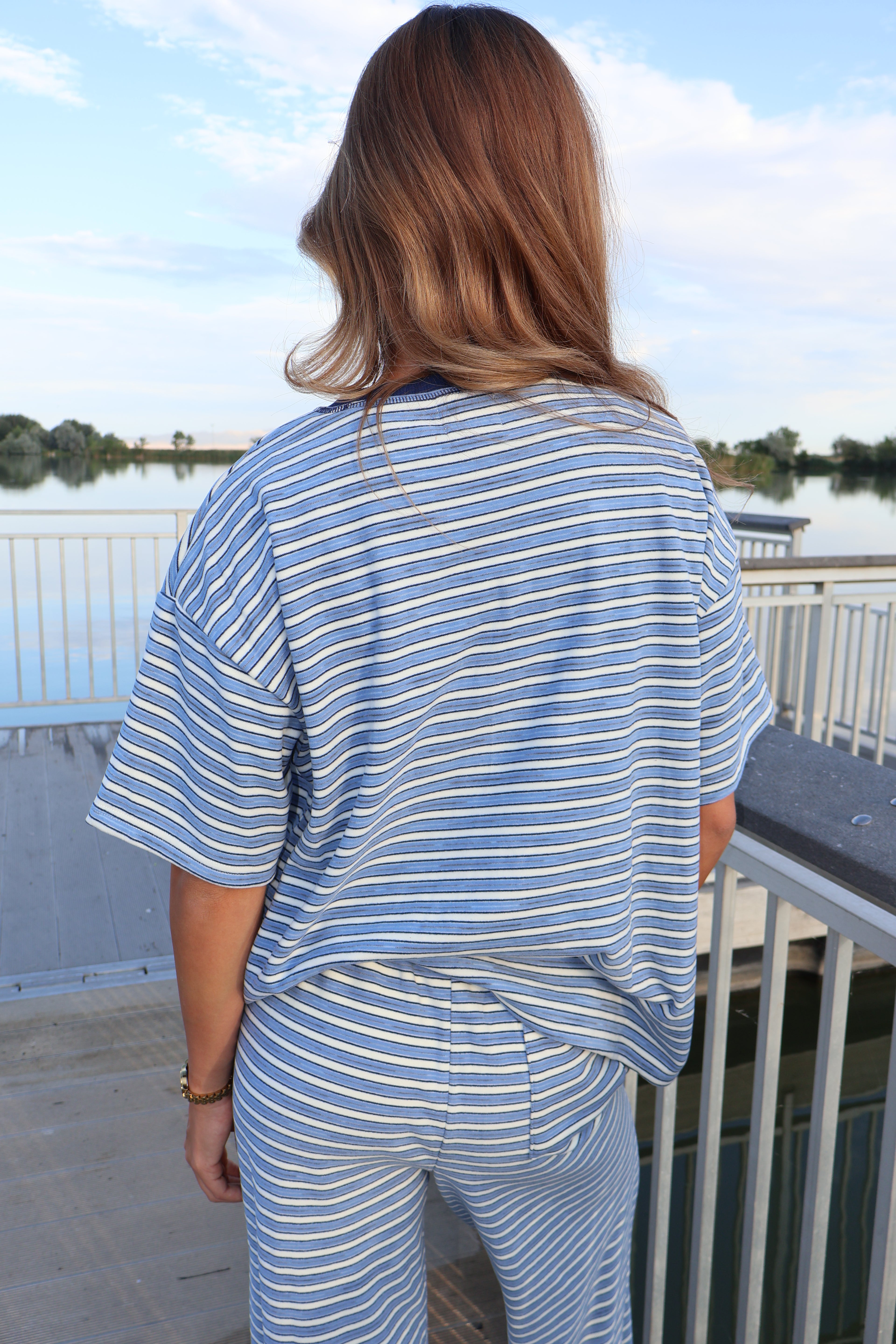 Cameron Fleece Stripe Tee