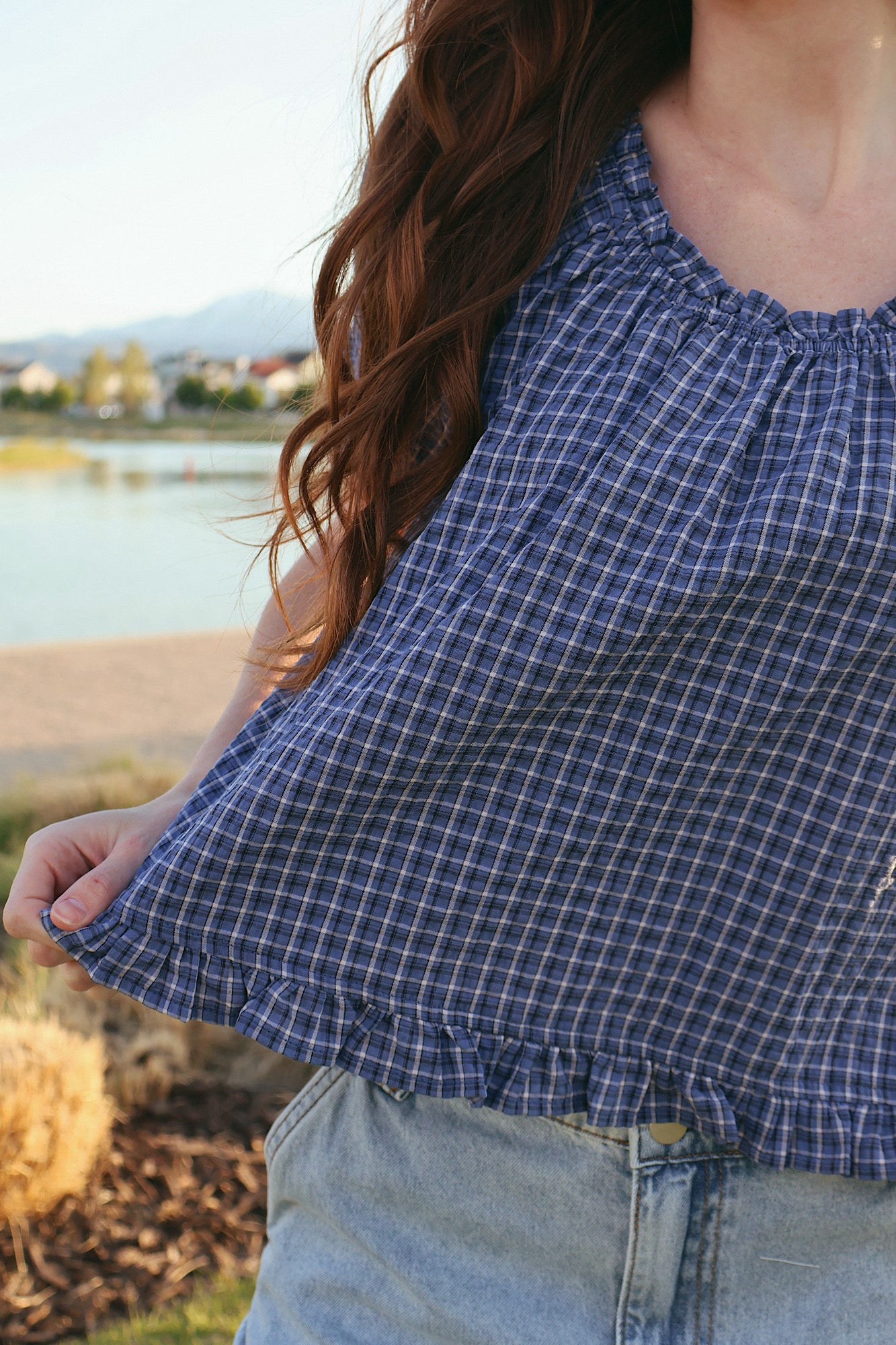 Bonnie Seersucker Plaid Blouse