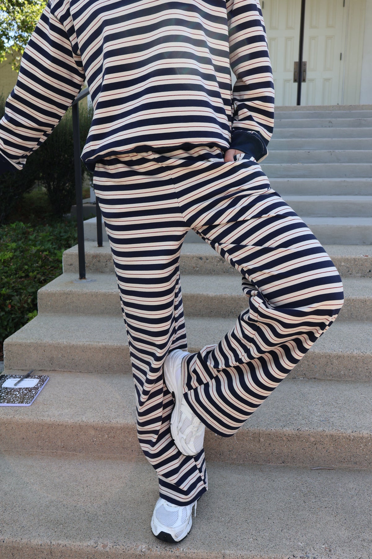 Bennett Stripe Pants in Navy