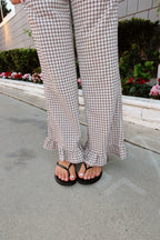Sydney Gingham Pants in Brown