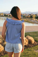 Gwen Checkered Tank in Blue