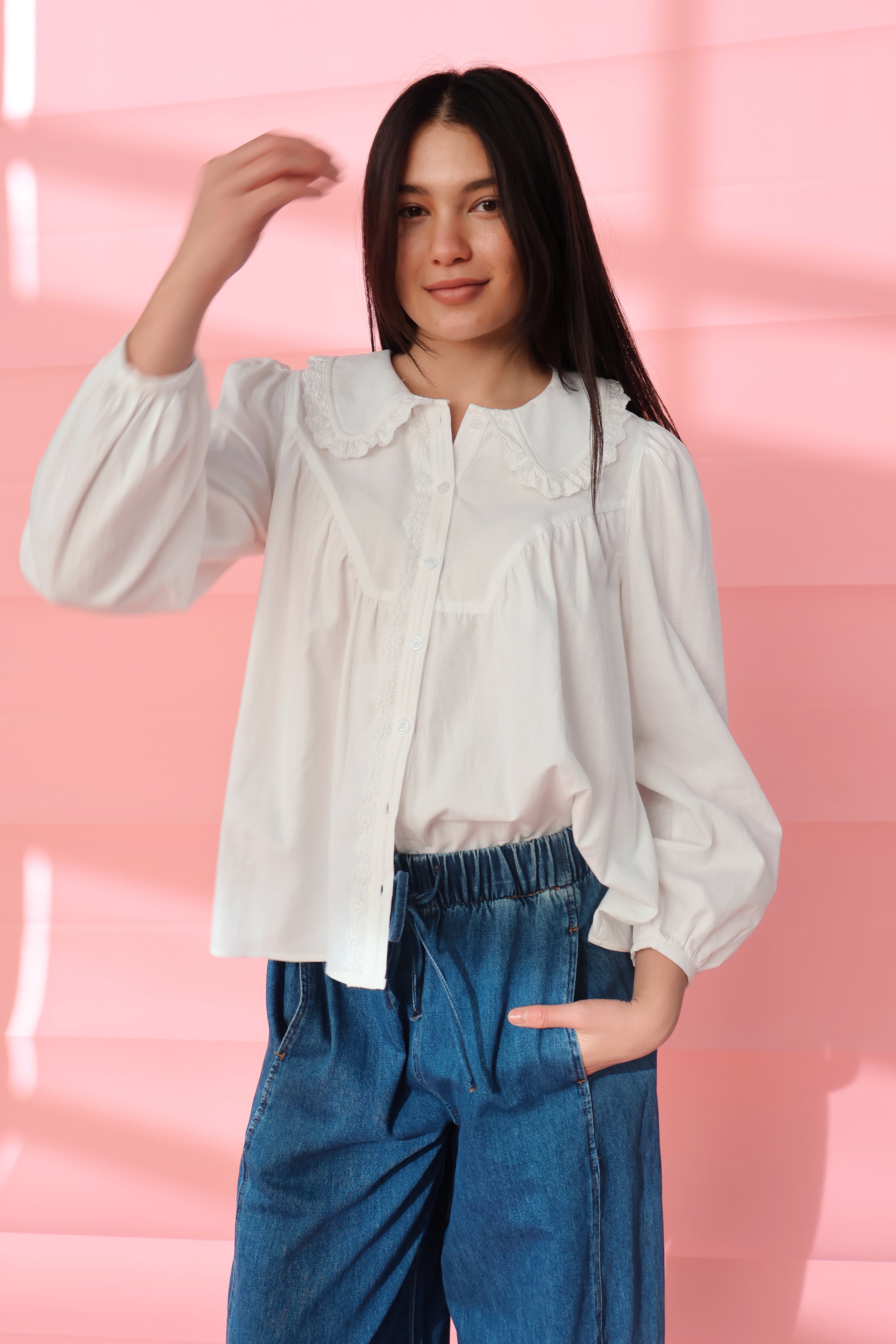 Everly White Blouse Main image