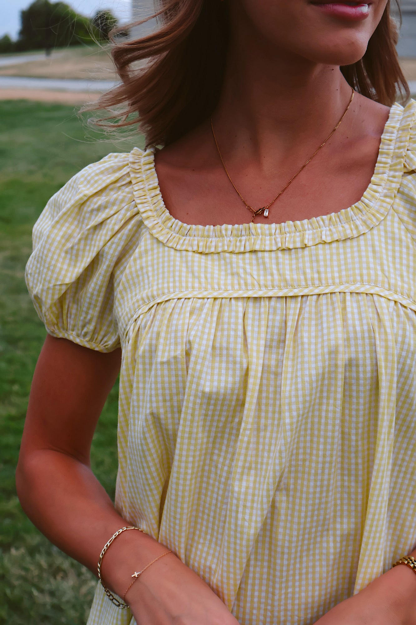 Teddy Gingham Ruffle Dress Secondary image