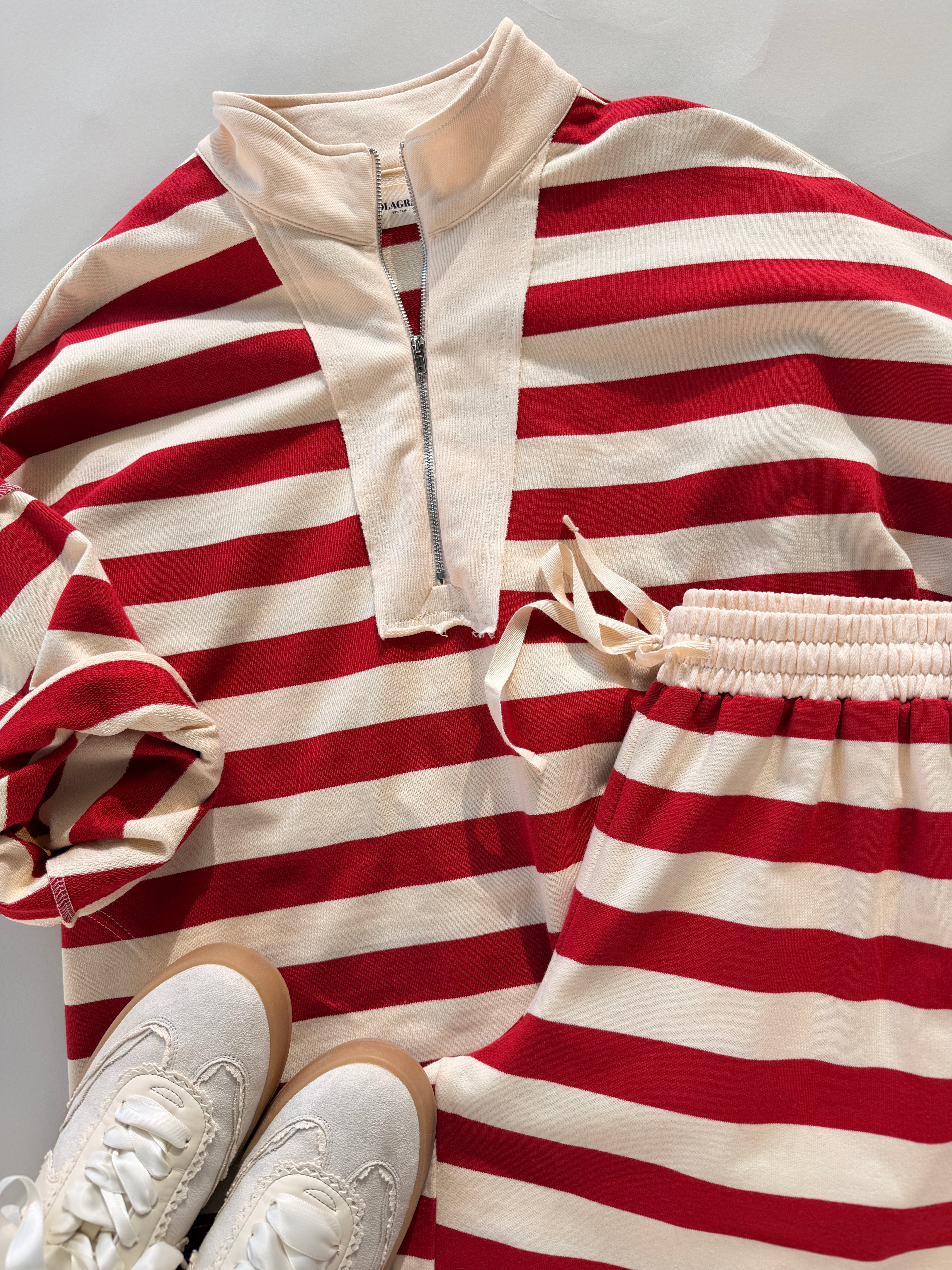 FINAL SALE - Benji Stripe Top in Red Secondary image