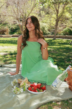 Alice Gingham Midi in Apple Green