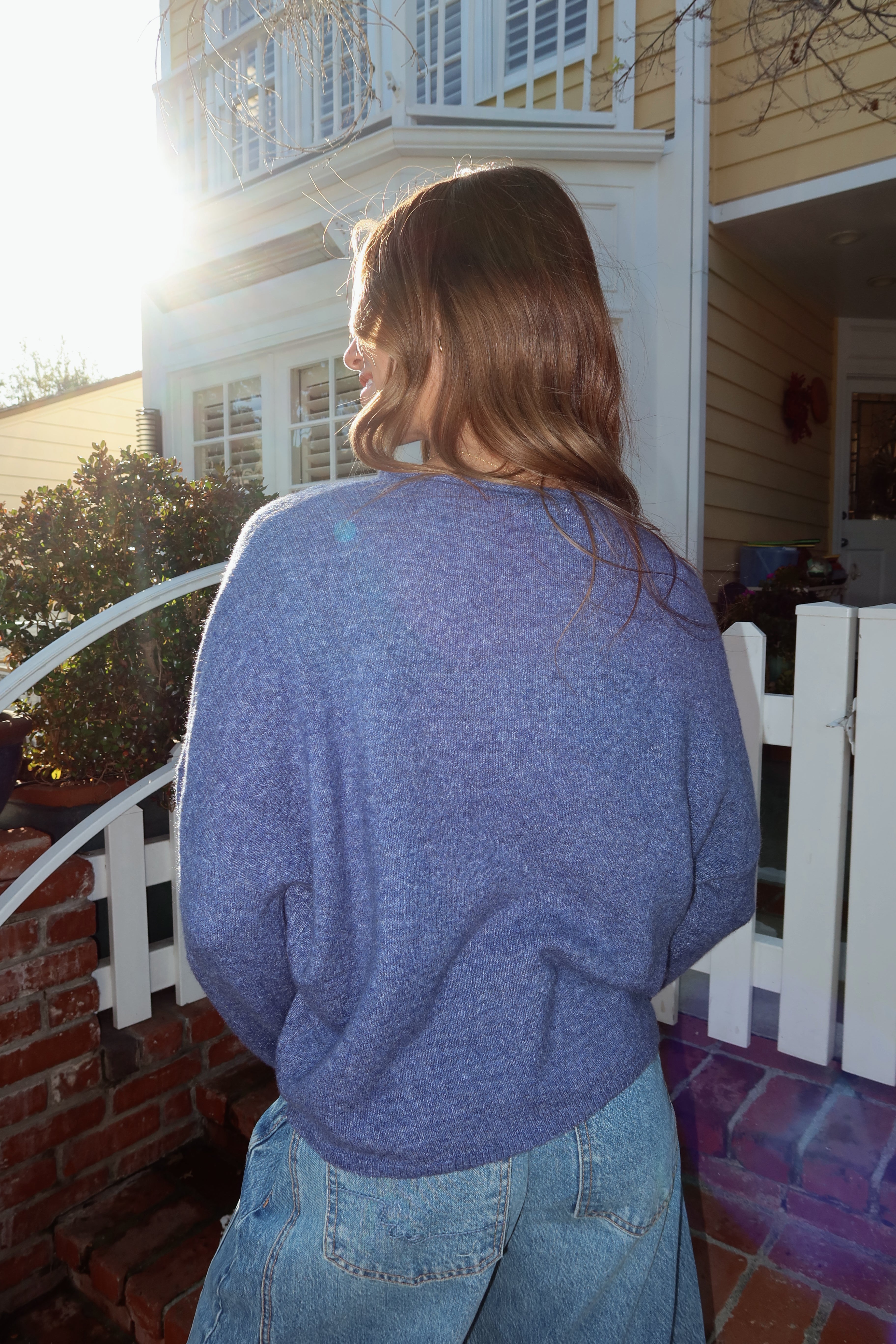 FINAL SALE - Piper HEART Cardigan in Denim Blue