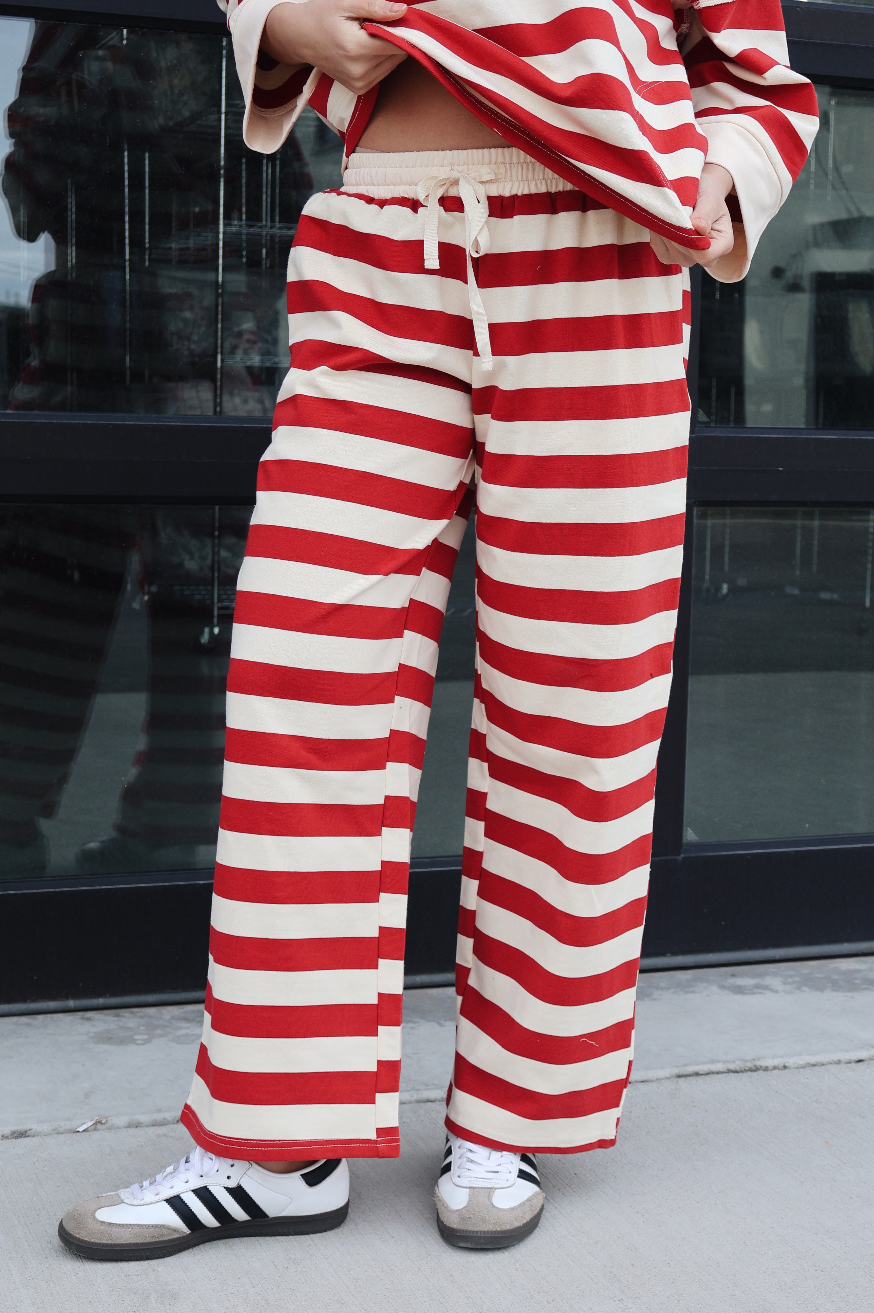 FINAL SALE - Benji Stripe Pants in Red Main image