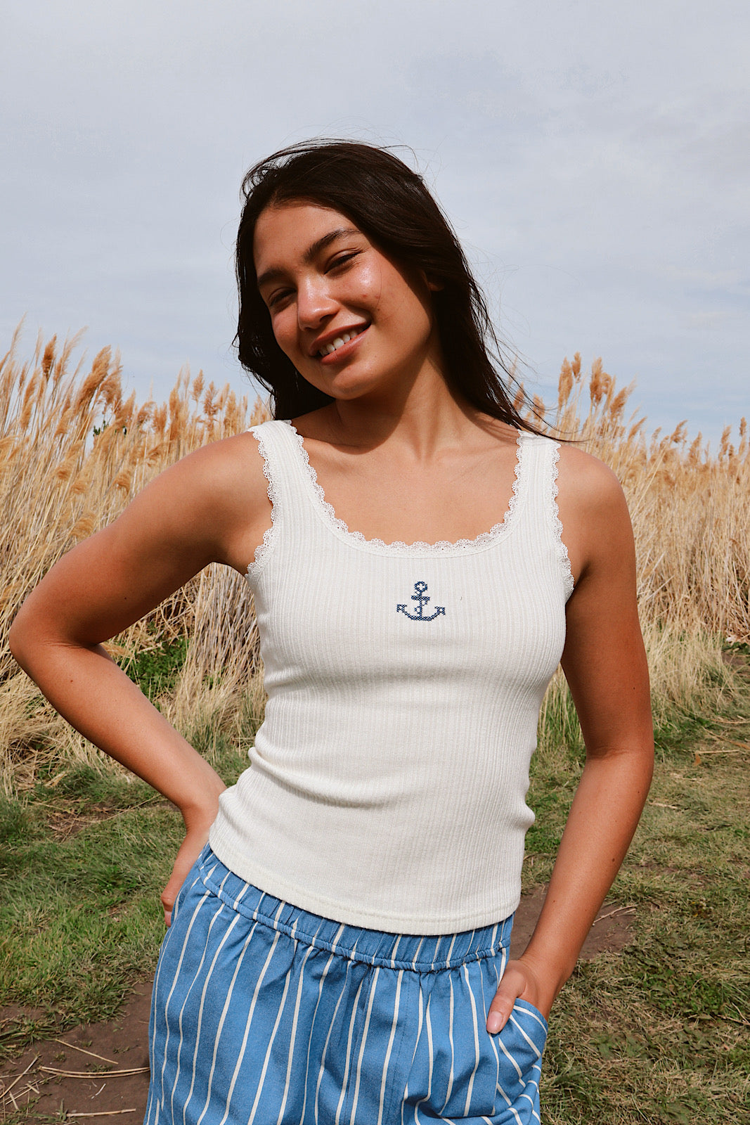 Anchor Embroidered Tank Main image