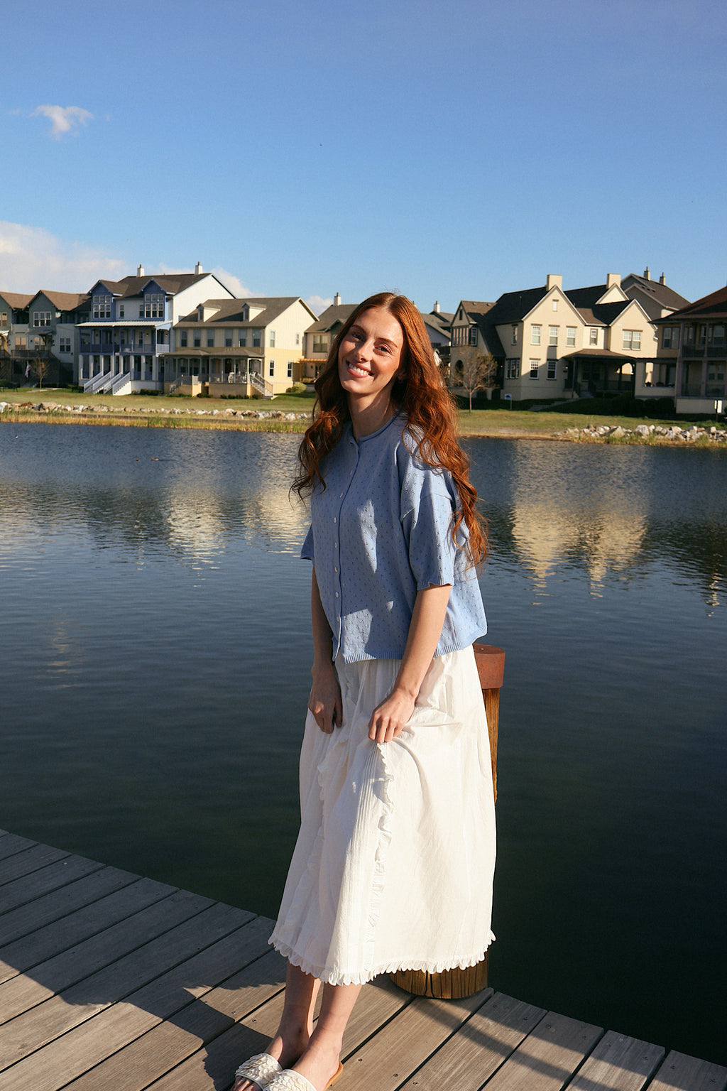 Seaside Sorbet Pointelle Cardigan