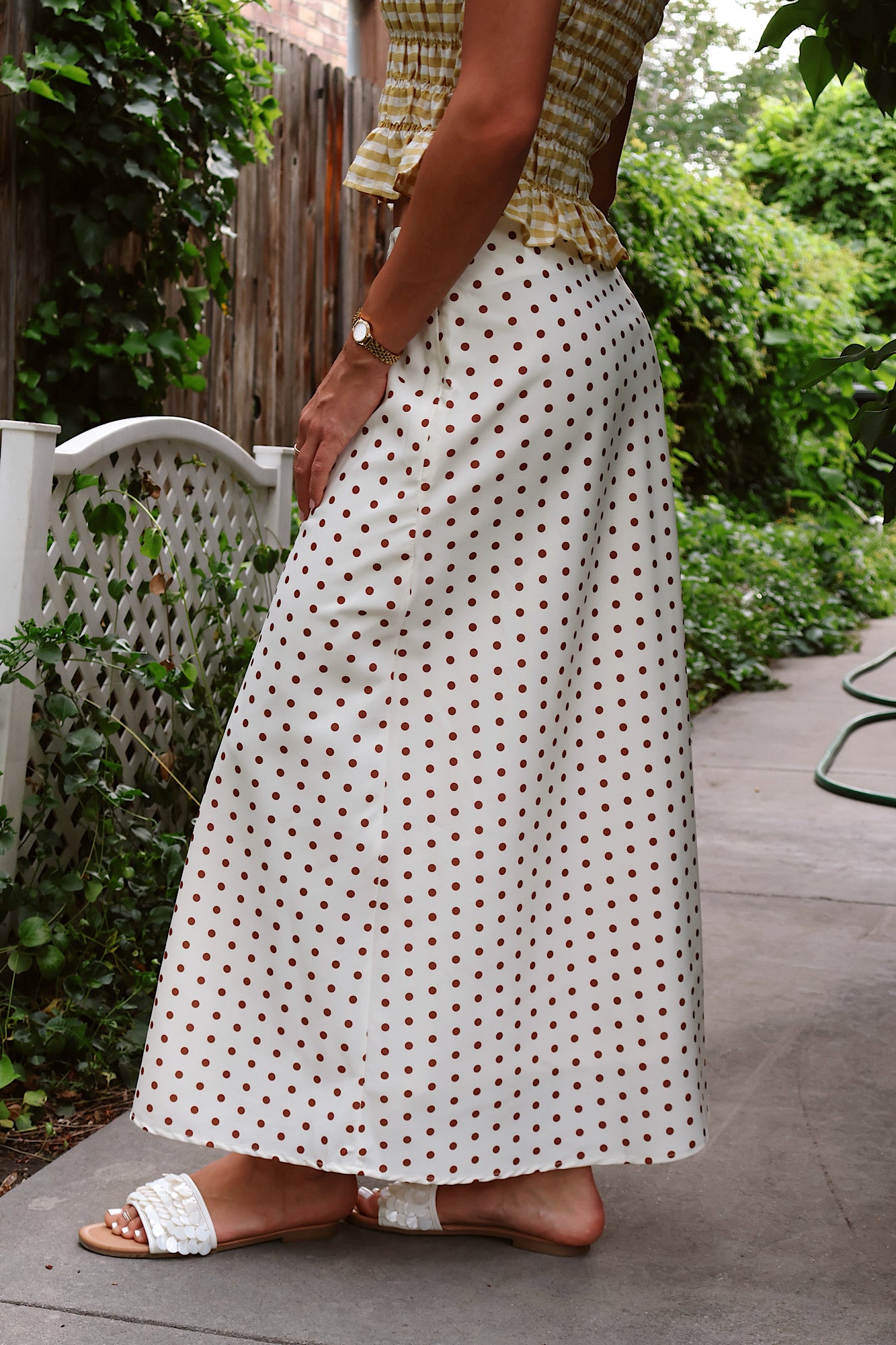 Dot Darling Skirt in Ivory/Brown Secondary image